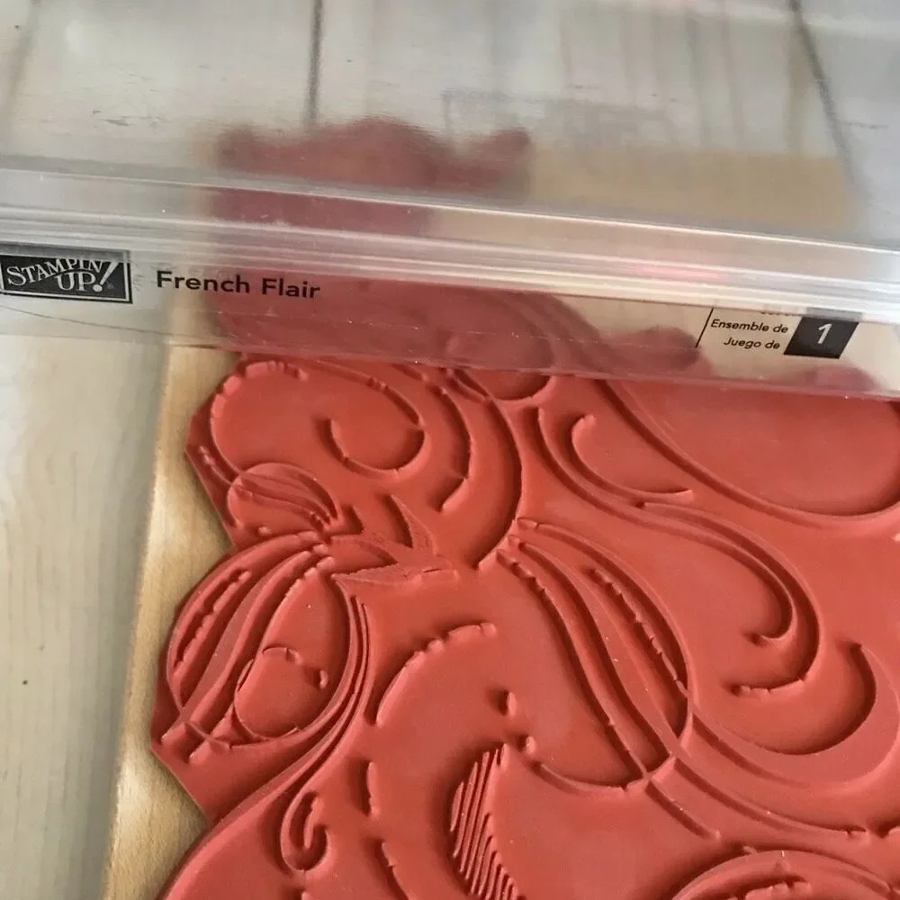 Stampin up! wood mounted rubber stamp French flair card making New without tags